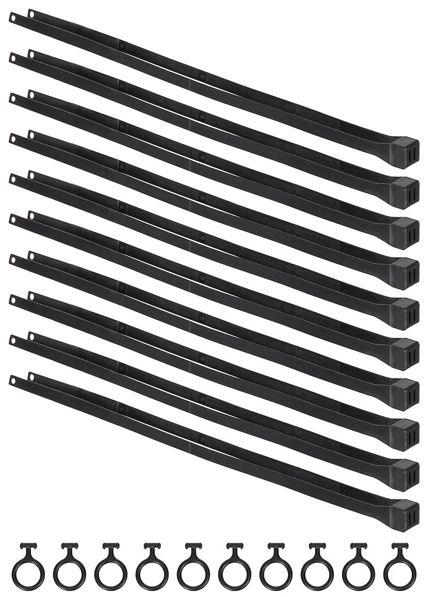 Cătușe din plastic Set 10 buc., 53,5 x 1,3cm Negru MFH - Ușoare & Rezistente