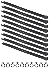 Cătușe din plastic Set 10 buc., 53,5 x 1,3cm Negru MFH - Ușoare & Rezistente