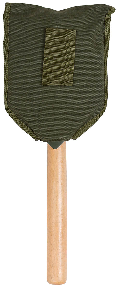 Cazma Pliabila cu Maner de Lemn Deluxe MFH - Lama Zimtata, Lungime Pliata 40cm