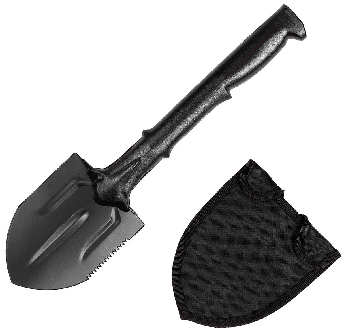 Cazma Pliabilă Negru MFH - Oțel Carbon, Margine Zimțată