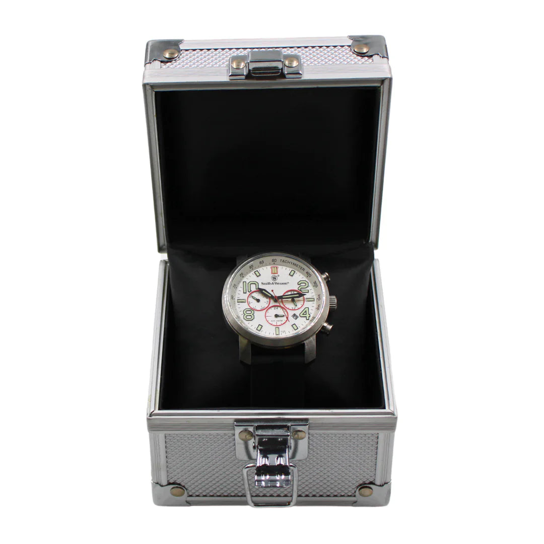 Ceas Militar Smith&Wesson Tritium Chronograph White / Silicon Strap
