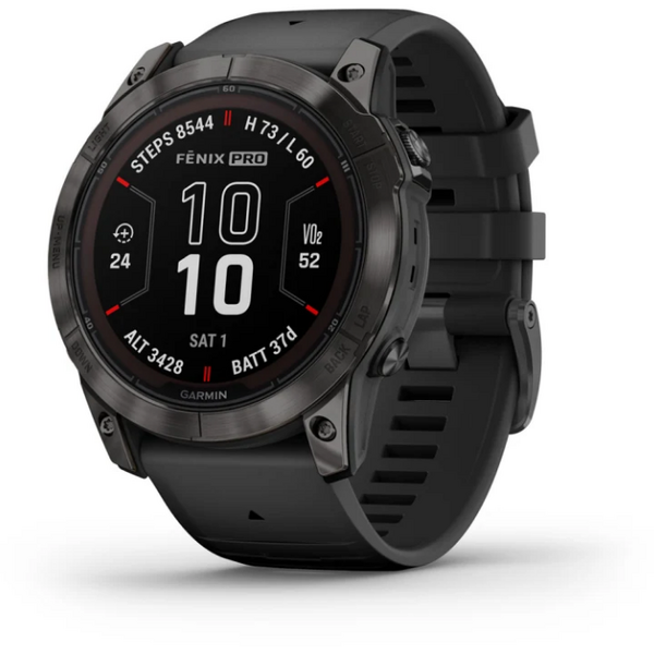 Ceas Smartwatch Fenix 7 Pro Sapphire Solar Garmin - DLC Carbon, GPS Multi-Band - 1