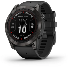 Ceas Smartwatch Fenix 7 Pro Sapphire Solar Garmin - DLC Carbon, GPS Multi-Band - 1