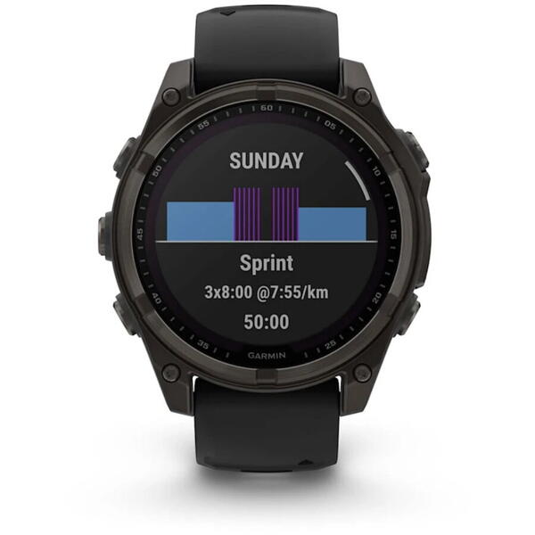Ceas Smartwatch Fenix 8 Solar Sapphire Garmin - GPS, Baterie Solară - 4