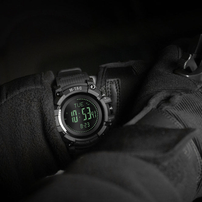 Ceas Tactic Adventure M-Tac - Negru, Multifuncțional & Rezistent
