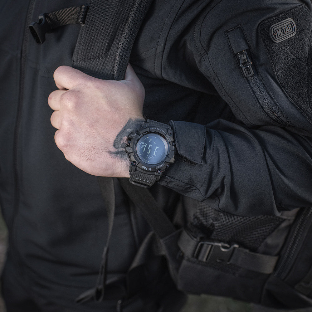 Ceas Tactic Adventure M-Tac - Negru, Multifuncțional & Rezistent