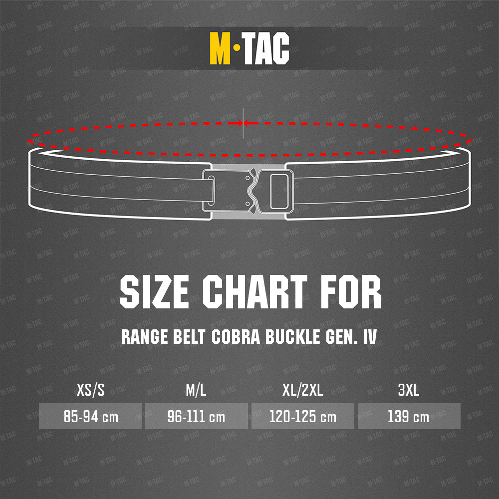 Centură Tactică M-Tac Range Cobra Gen.IV - Negru, Sistem MOLLE