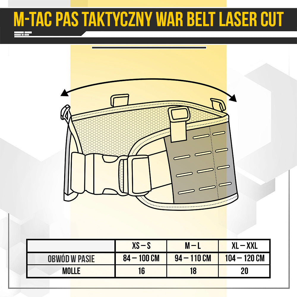 Centură Tactică M-Tac War Belt Laser Cut - Coyote