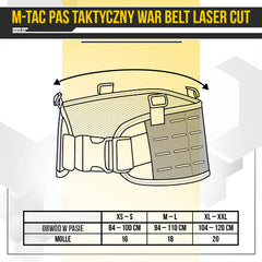Centură Tactică M-Tac War Belt Laser Cut - Ranger Green