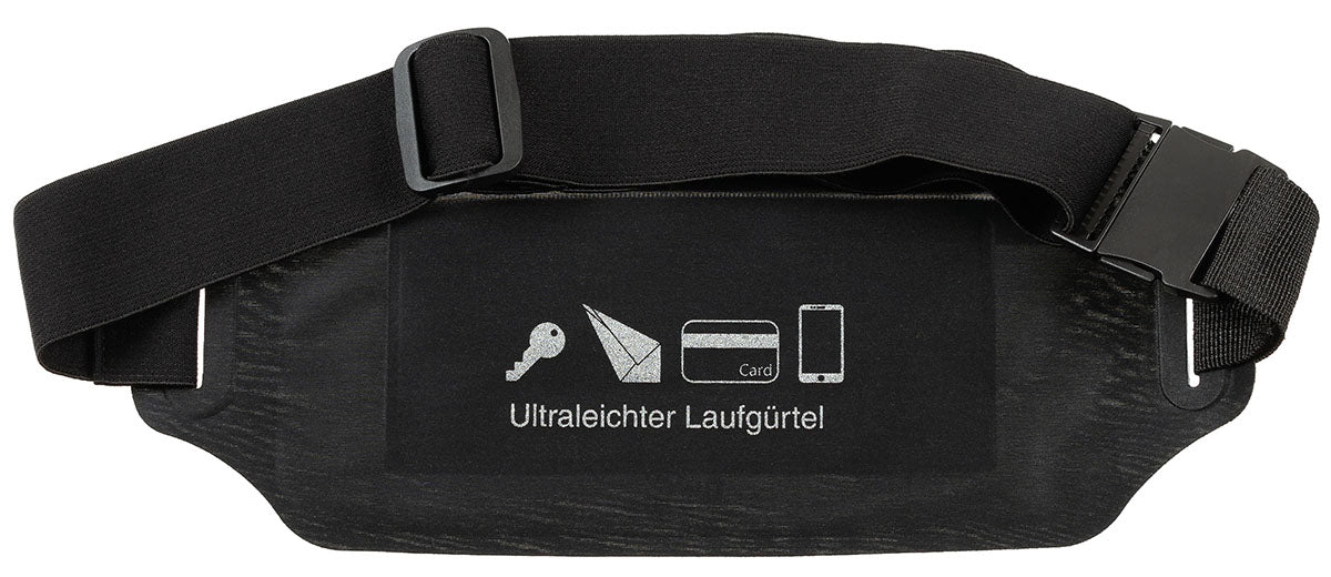 Centură Alergat Run Negru FoxOutdoor - Elastic, Buzunar Impermeabil