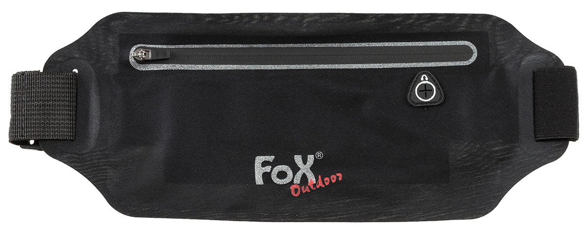 Centură Alergat Run Negru FoxOutdoor - Elastic, Buzunar Impermeabil
