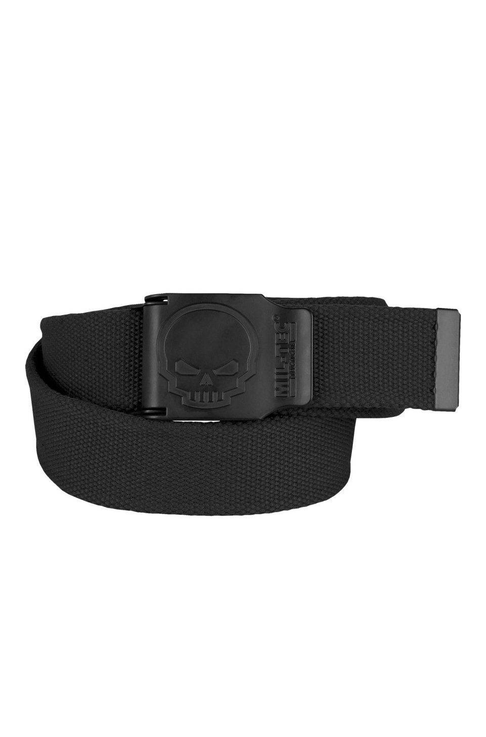 Centură Skull Mil-Tec – Lățime 4 cm, Cataramă din Zinc, Neagră