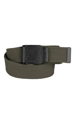 Centură Skull Mil-Tec – Lățime 4 cm, Cataramă din Zinc, Oliv