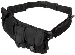 Centură Tactică cu 6 Buzunare Negru MFH - Reglabilă 110 cm, Cataramă Rezistentă