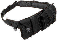 Centură Tactică cu 6 Buzunare Negru MFH - Reglabilă 110 cm, Cataramă Rezistentă