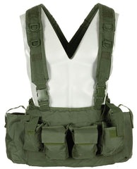 Chest Rig cu 9 Buzunare Oliv - 100% Poliester, 9 Compartimente