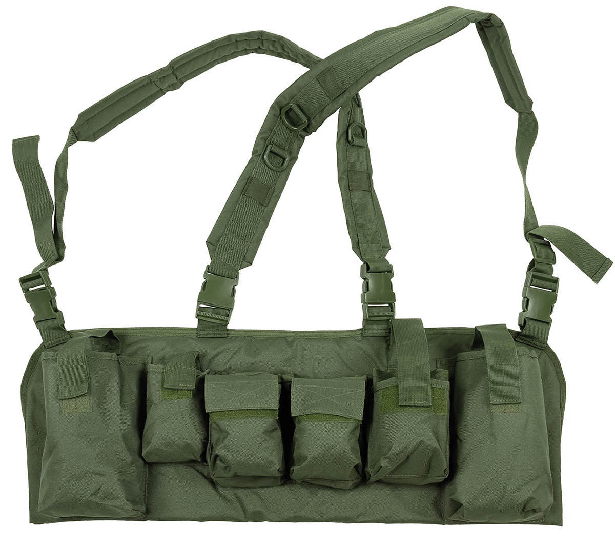 Chest Rig cu 9 Buzunare Oliv - 100% Poliester, 9 Compartimente