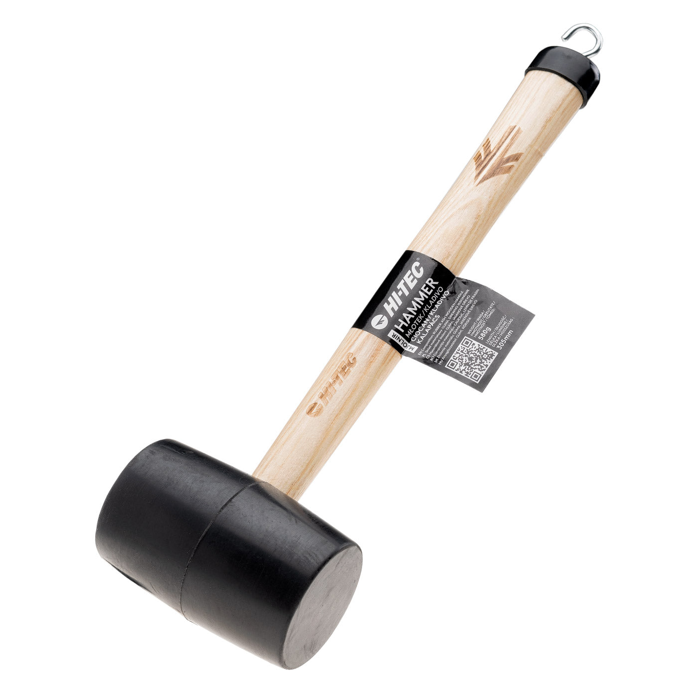 Ciocan Camping MJOLNIR Hi-Tec - Mâner Lemn, Cap Cauciuc 450g - 1