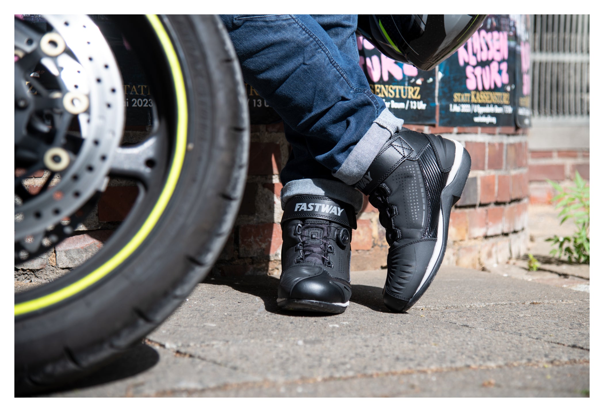 Cizme Moto Scurte Fastway City 1 - Sistem Atop, Microfibră