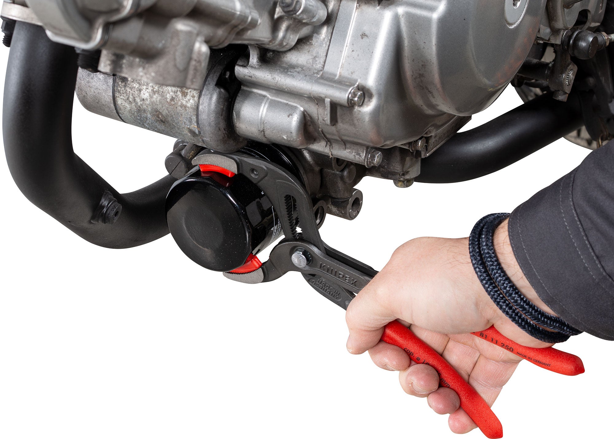 Clește Filtru Ulei Knipex SpeedGrip 250mm - Ajustare Fină, Prindere Robustă