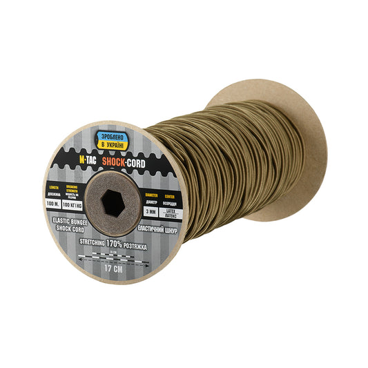 Coardă Elastică Paracord Shock-Cord 3mm M-Tac - Coyote, 100m