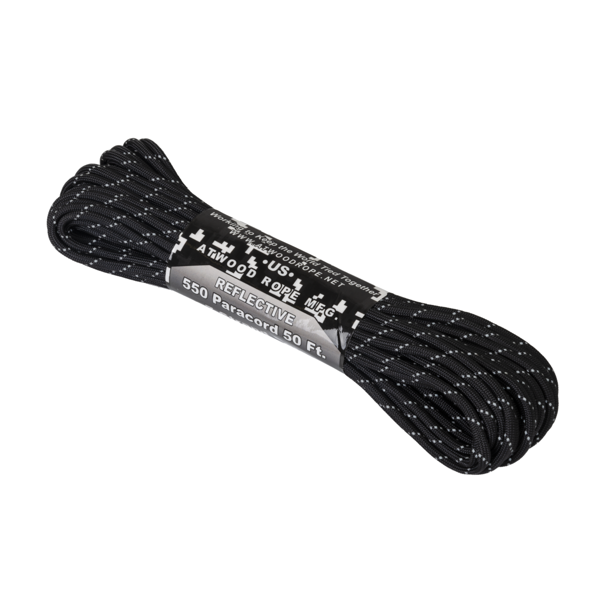 Coardă Paracord Helikon-Tex 550 LBS Reflectivă Neagră