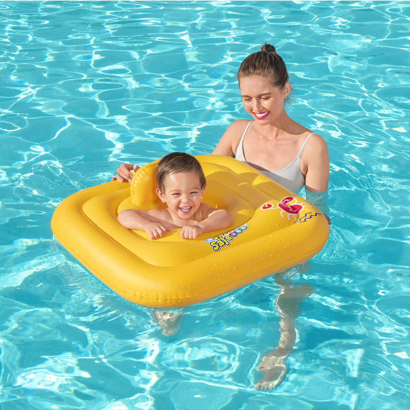 Colac Piscina Copii SWIM SAFE WONDERSPLASH BESTWAY - Pătrat, Scaun Bebeluși - 8