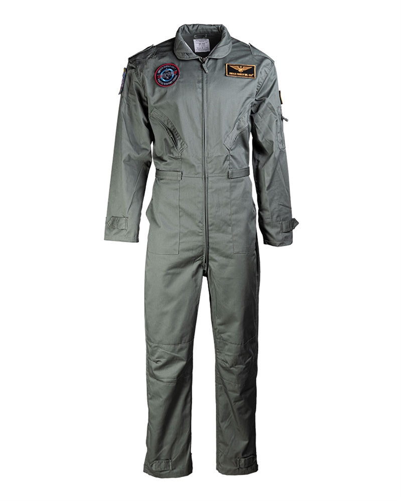 Combinezon de Zbor Mil-Tec US – 4 Patch-uri, 65% Poliester, Oliv