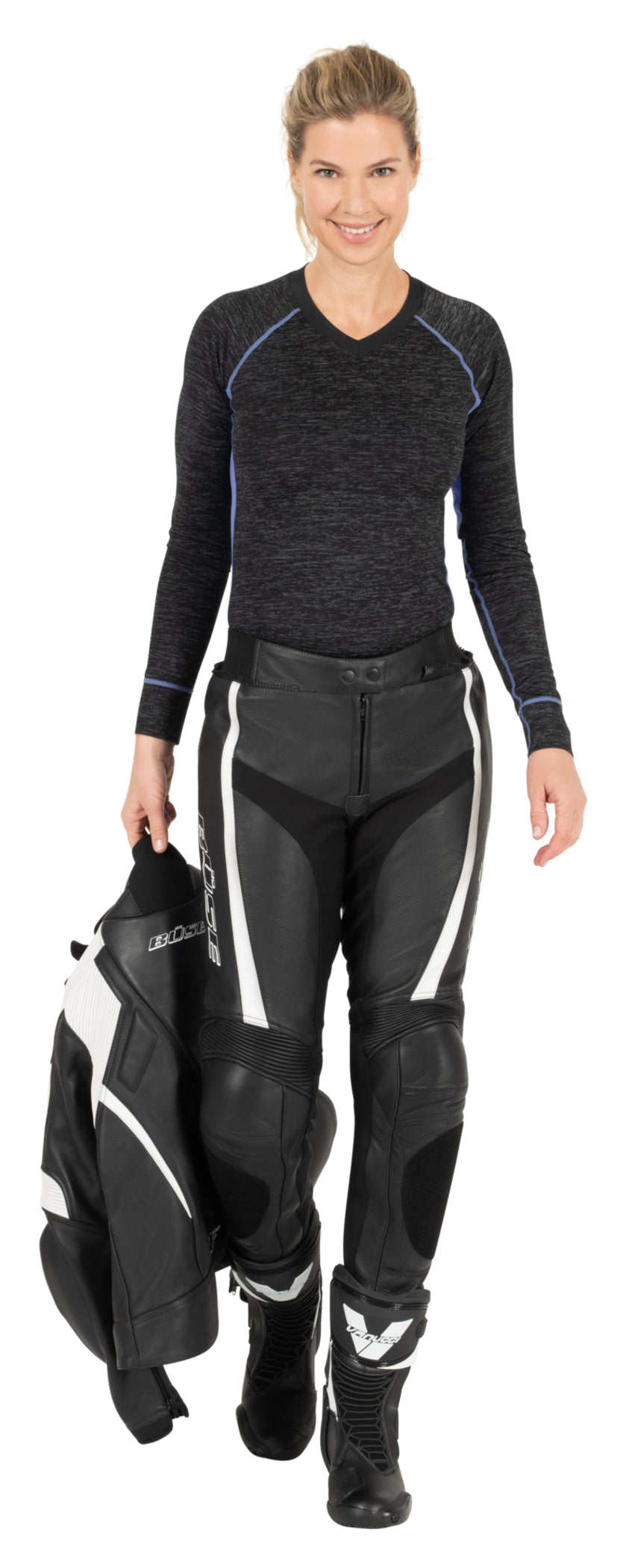 Combinezon Moto Piele Speed Pro Damă Büse - Clasa AAA, 2 Piese