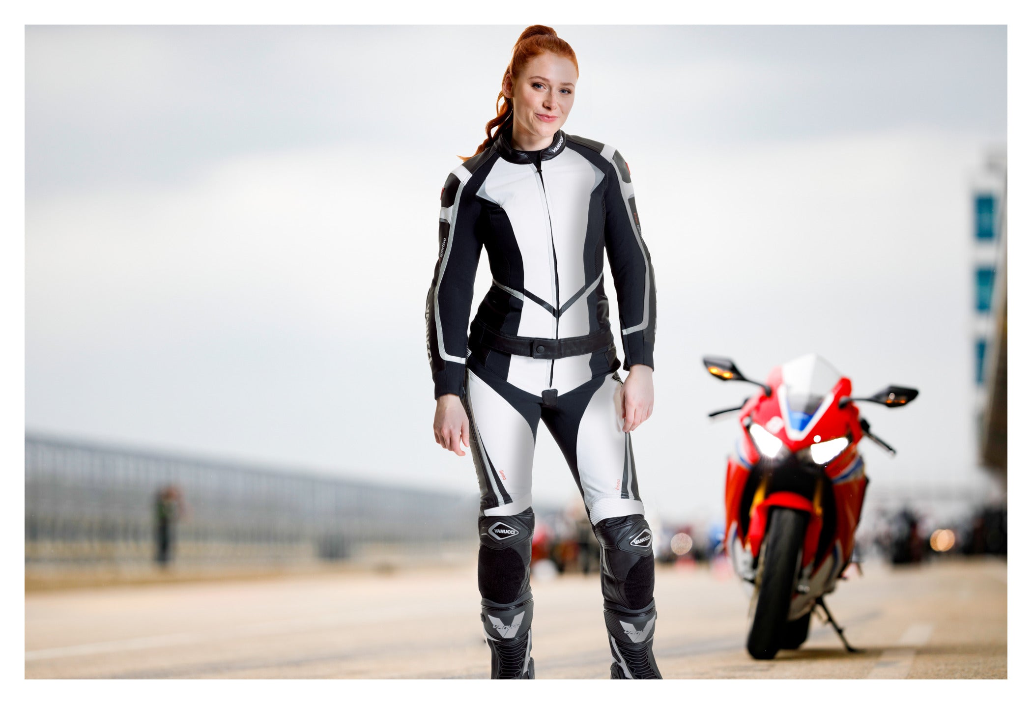 Combinezon Moto Piele VSM-3 Lady Vanucci - Racing Fit, Protecții Nivel 2