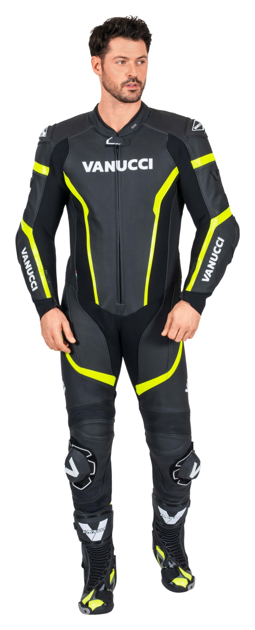 Combinezon Moto Piele VSM-4 Vanucci Bărbați - Racing, Protecții Nivel 2