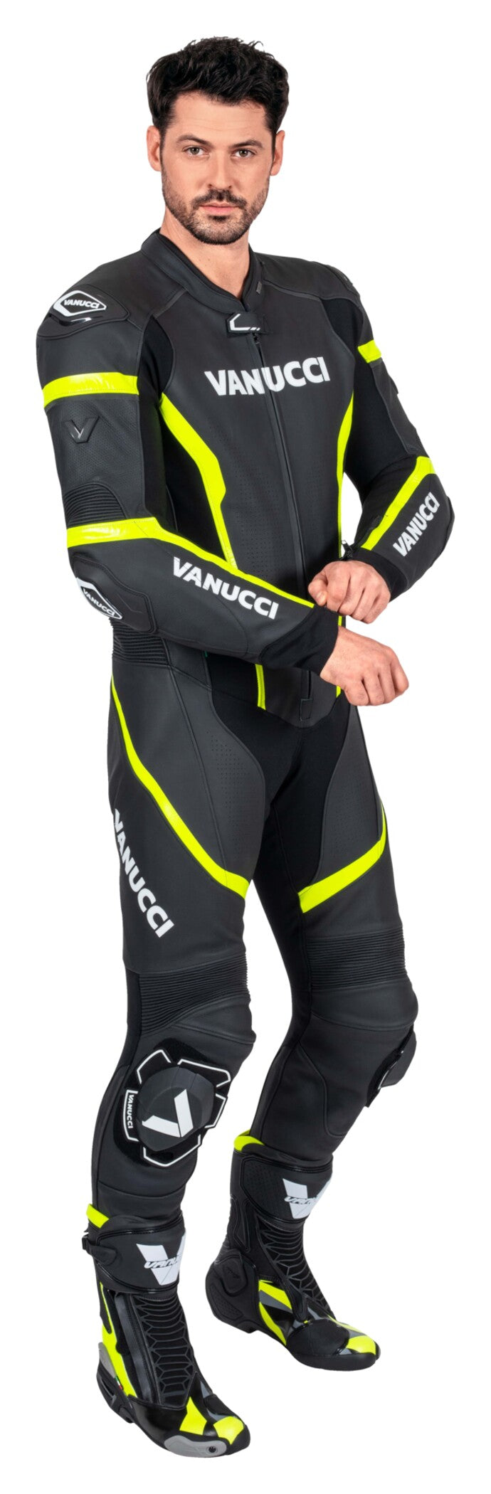 Combinezon Moto Piele VSM-4 Vanucci Bărbați - Racing, Protecții Nivel 2