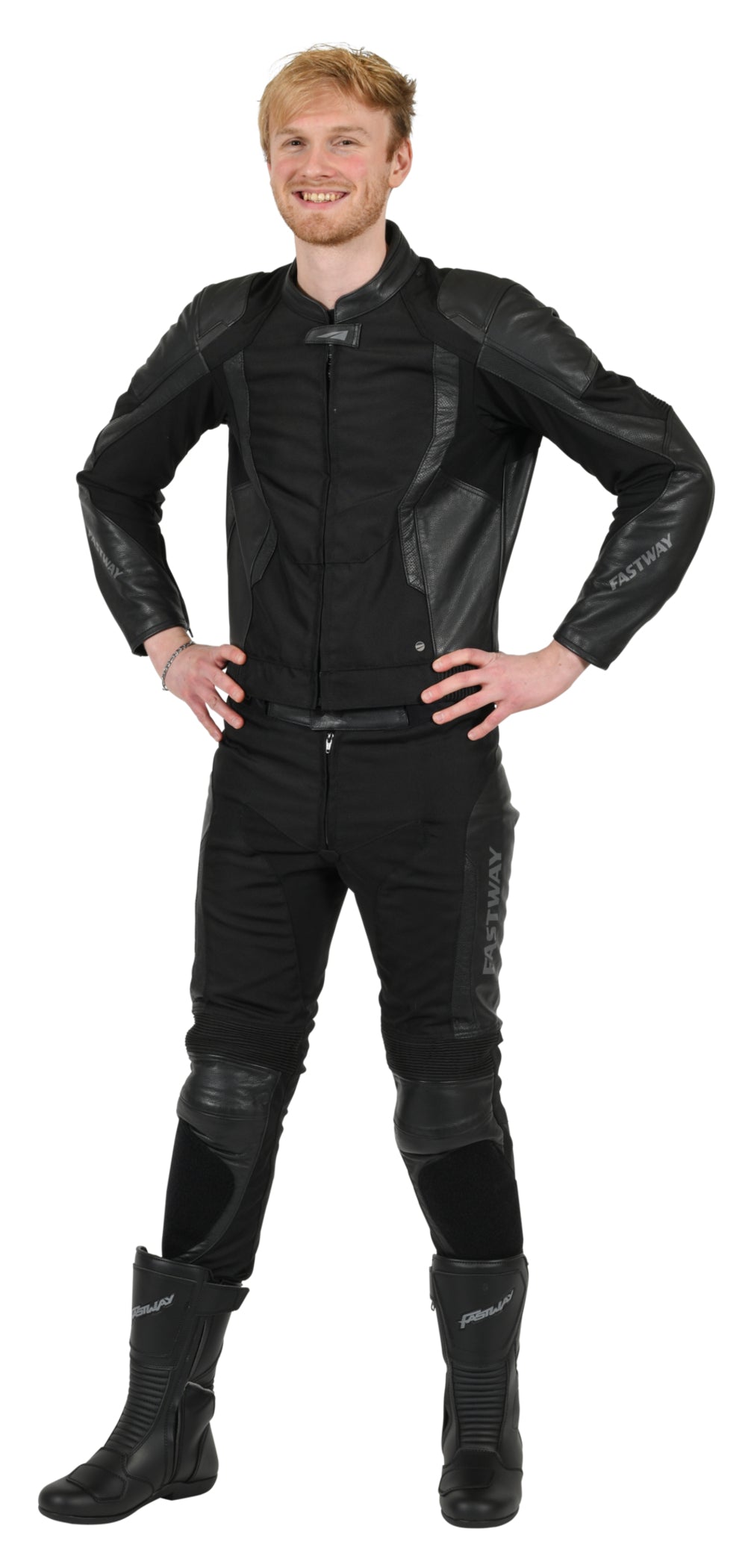 Combinezon Moto Textil/Piele T-2201 Fastway - Clasa A, Sportiv