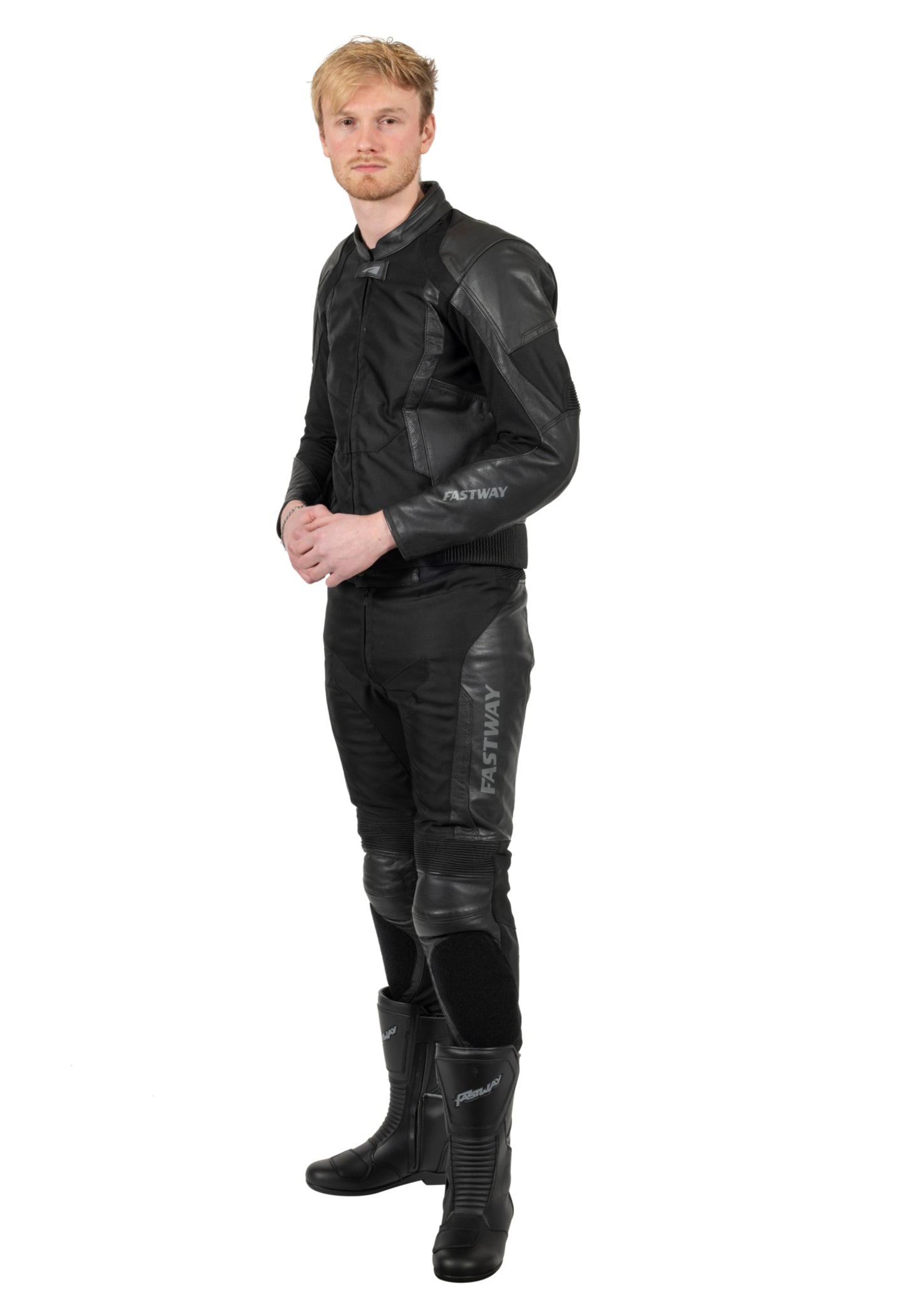 Combinezon Moto Textil/Piele T-2201 Fastway - Clasa A, Sportiv