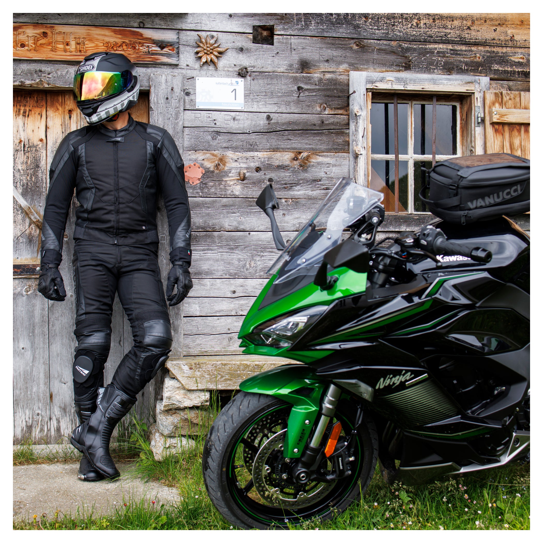 Combinezon Moto Textil/Piele T-2201 Fastway - Clasa A, Sportiv
