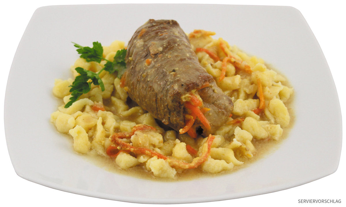 Conservă Mâncare Rinderroulade cu Spätzle MFH - 400g, Fără Conservanți