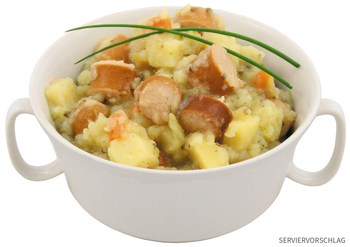 Conservă Supă Cartofi cu Cârnăciori Wiener MFH - Fără Gluten, Fără Lactoză
