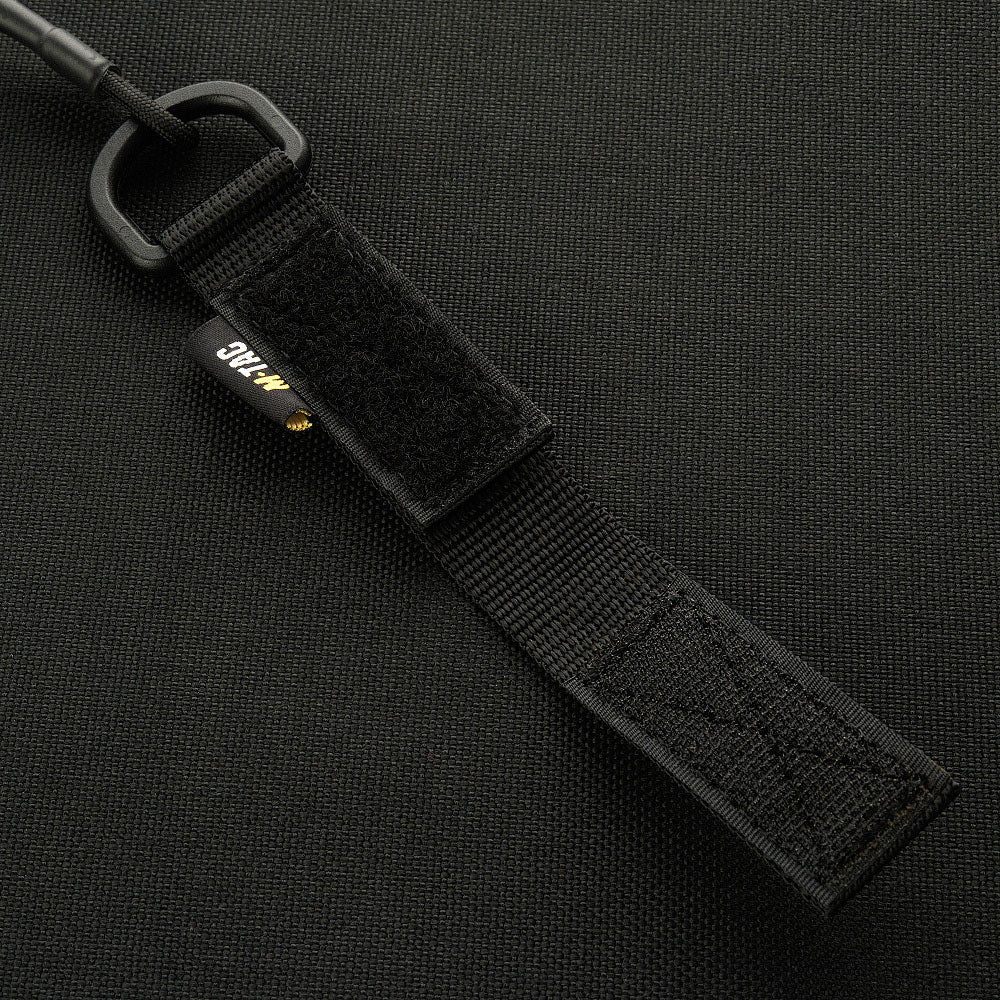 Cord Spiralat de Siguranță M-Tac Lite cu D-Ring - Negru
