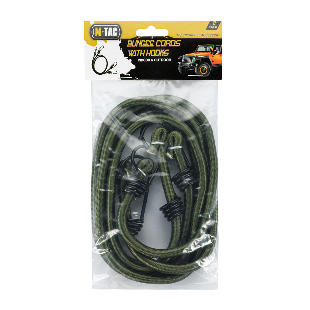 Cordon Elastic cu Cârlige M-Tac (2 buc) - Olive, Versatil