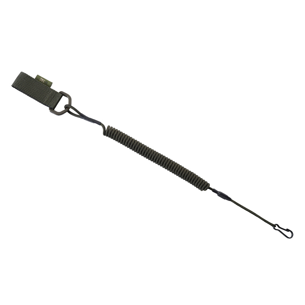 Cordon Retenție Spiralat Pistol M-Tac cu D-Ring - Olive