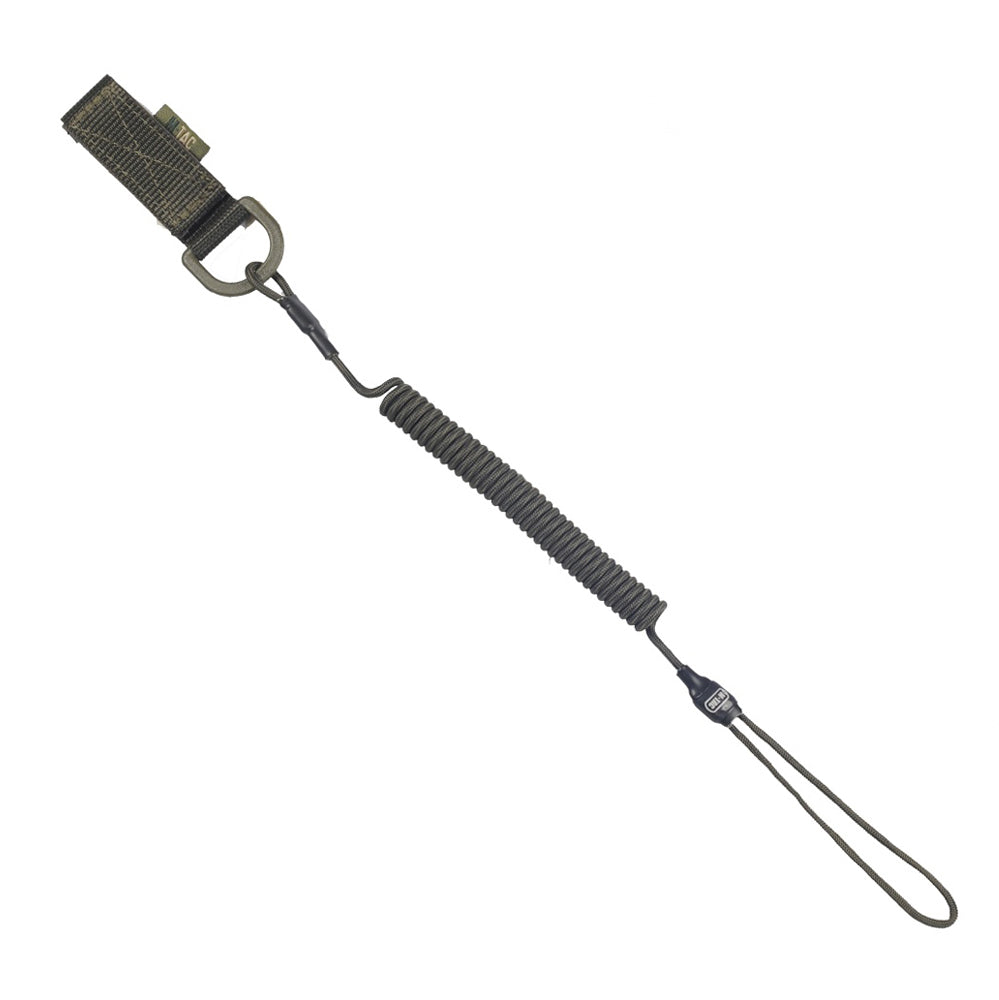 Cordon Retenție Spiralat Pistol M-Tac cu D-Ring - Olive