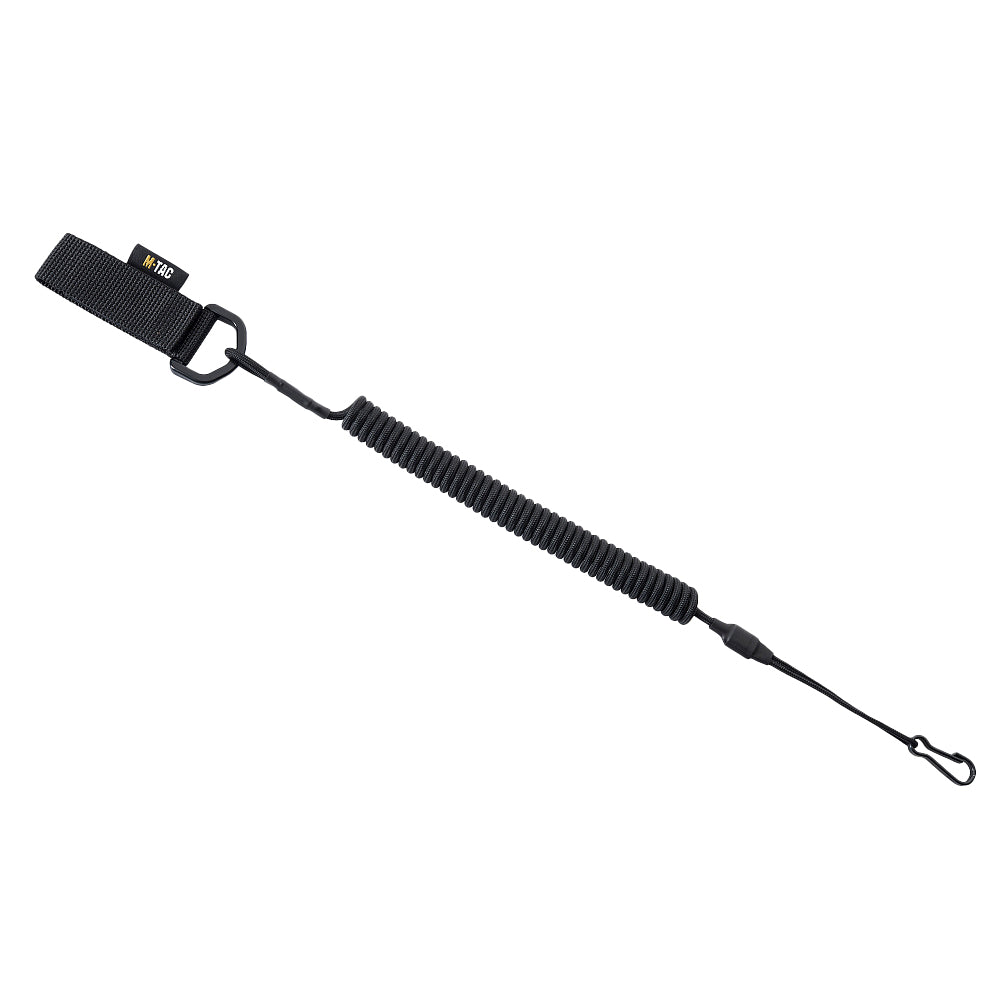 Cordon Retractabil de Siguranță M-Tac cu D-Ring - Negru