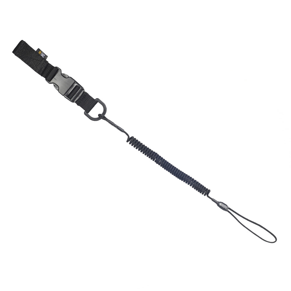 Cordon Siguranță Spiralat M-Tac D-ring Fastex - Negru