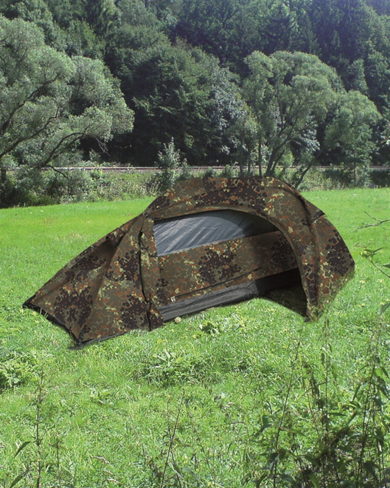Cort Mil-Tec Recom – 1 Persoană, 1.200 mm, Flecktarn