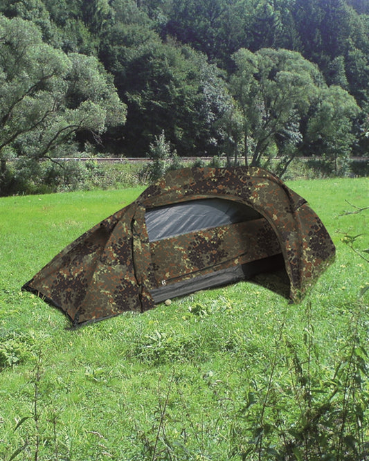 Cort Mil-Tec Recom – 1 Persoană, 1.200 mm, Flecktarn
