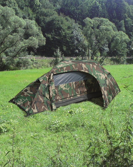 Cort Mil-Tec Recom – 1 Persoană, 1.200 mm, Woodland