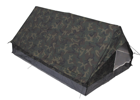 Cort "Minipack" 2P Woodland MFH - Coloană apă 2000mm, Compact