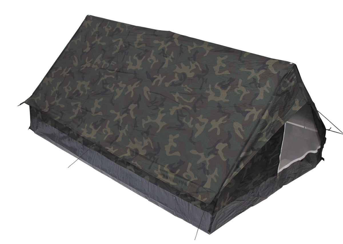 Cort "Minipack" 2P Woodland MFH - Coloană apă 2000mm, Compact