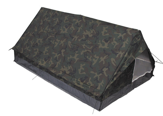 Cort "Minipack" 2P Woodland MFH - Coloană apă 2000mm, Compact