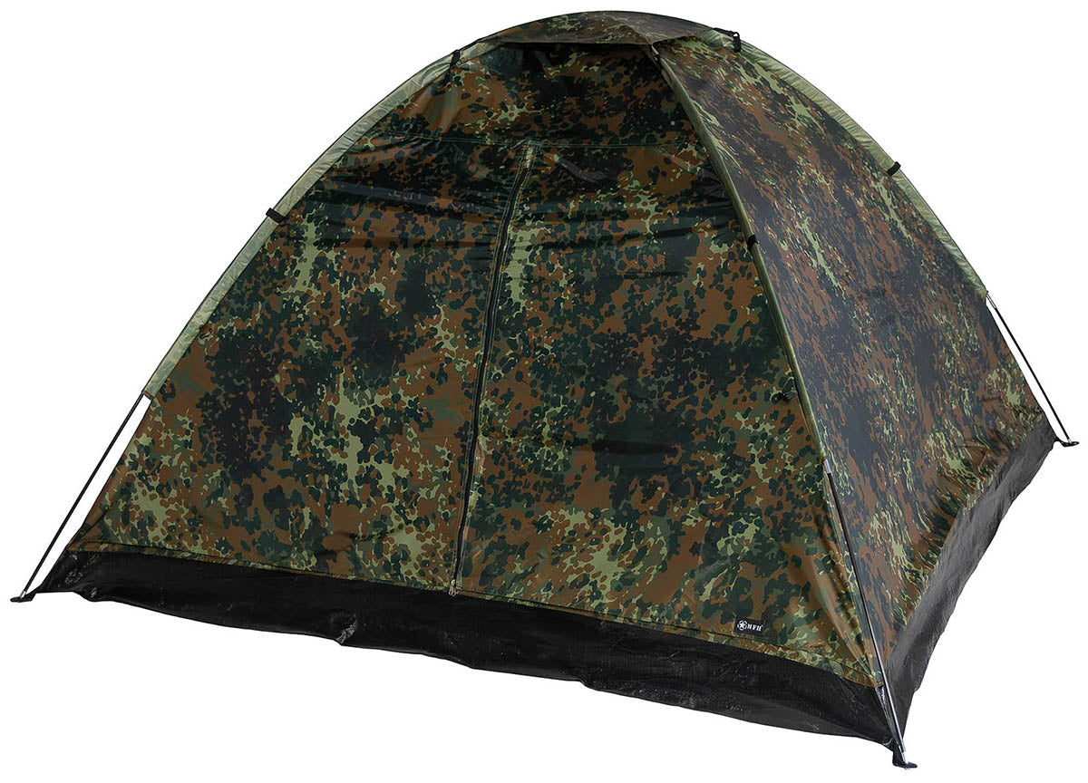 Cort "Monodom" 3 Persoane Flecktarn MFH - 2000mm Coloană Apă, Fibră Sticlă